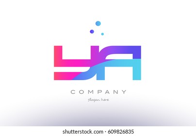 ya y a  creative pink purple blue modern dots creative alphabet gradient company letter logo design vector icon template