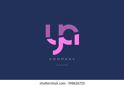 ya y a pink blue pastel modern abstract alphabet company logo design vector icon template letter 