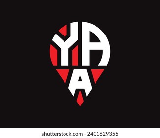 YAA letter location shape logo design