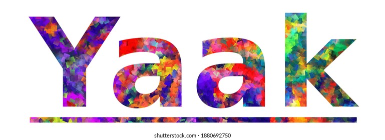 Yaak. Colorful typography text banner. Vector the word yaak design. Can be used to logo, card, poster, heading and beautiful title