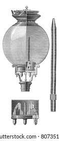 Yablochkov Candle, Vintage Engraved Illustration. Trousset Encyclopedia (1886 - 1891).