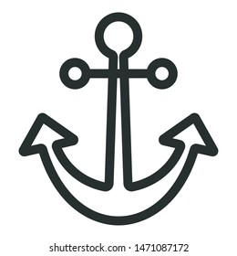 yacht anchor - minimal line web icon. simple vector illustration. concept for infographic, website or app.