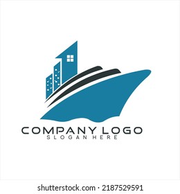 Design-Logo für Yacht und Wohnung, Vektorgrafik.