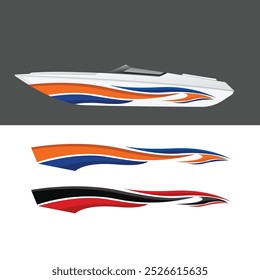 yacht background sticker design vector.