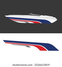 yacht background sticker design vector.