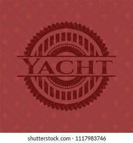 Yacht badge with red background