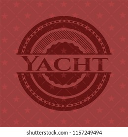 Yacht badge with red background