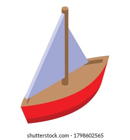 Yacht bath toy icon. Isometric of yacht bath toy vector icon for web design isolated on white background