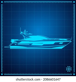 Yacht Blueprint Superyacht Concept Plan