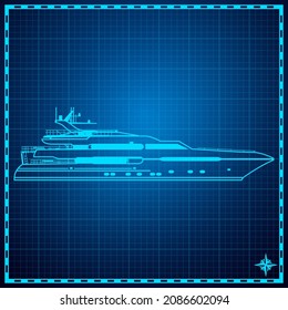 Yacht Blueprint Superyacht Concept Plan