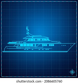 Yacht Blueprint Superyacht Concept Plan