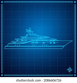 Yacht Blueprint Superyacht Concept Plan