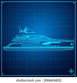 Yacht Blueprint Superyacht Concept Plan