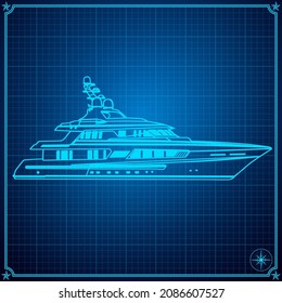 Yacht Blueprint Superyacht Concept Plan