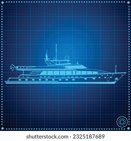 Plan de Concepto de Superyate de Yacht Blueprint