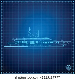 Plan de Concepto de Superyate de Yacht Blueprint