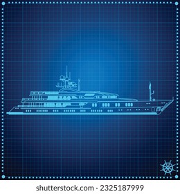 Plan de Concepto de Superyate de Yacht Blueprint