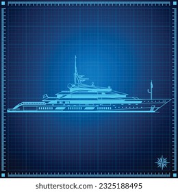 Yacht Blueprint Superyacht Concept Plan