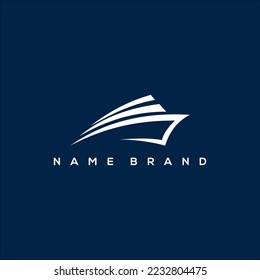 abstrakter Logo-Vektorgrafik für Yacht oder Boot