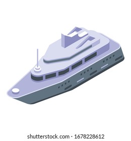 Yacht boat icon. Isometric of yacht boat vector icon for web design isolated on white background