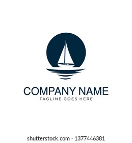 Sail Boat Ocean Line Art Logo Stock Vector (Royalty Free) 1907784916 ...