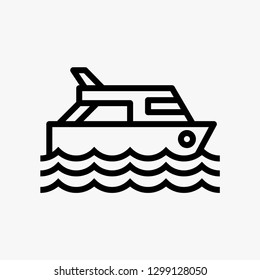 Yacht boat ship concept line icon. Simple element illustration.  Yacht boat transport concept outline symbol design. Can be used for web and mobile UI/UX . Modern vector style