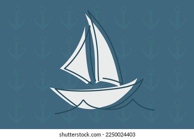 yacht boat ship marine background vector icon