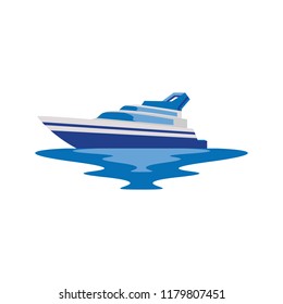 Yacht Boat Ship in the Sea Logo and Icon for App and Website