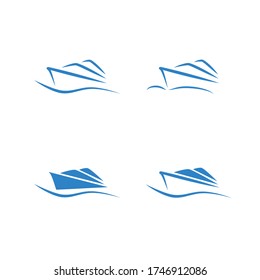 Yacht (boat) stylish vector illustration for logotypes or icons.