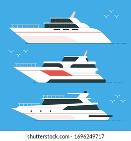 Vector de barco y yate aislado en segundo plano.