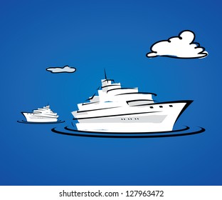 Yacht boats - vector illustration