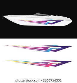 yacht body line strip decal sticker design vector. modern yacht decal stickers