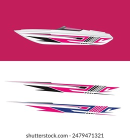 yacht body line strip decal sticker design vector. modern yacht decal stickers