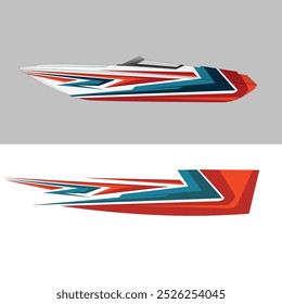 yacht body livery sticker design vector. simple modern stickers