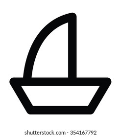 Yacht Bold Line Vector Icon