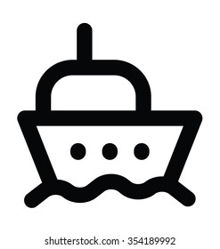 Yacht Bold Line Vector Icon 