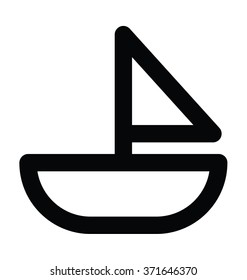 Yacht Bold Line Vector Icon