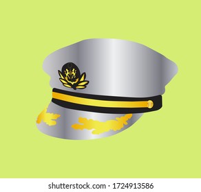 Yacht Captain's Hat Silver Color