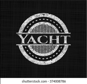 Yacht chalk emblem written on a blackboard
