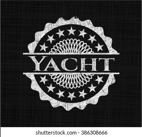 Yacht chalk emblem written on a blackboard