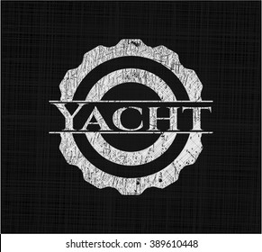 Yacht chalkboard emblem written on a blackboard