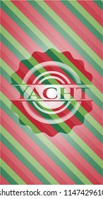 Yacht christmas colors style badge.