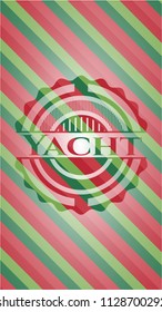 Yacht christmas colors style emblem.