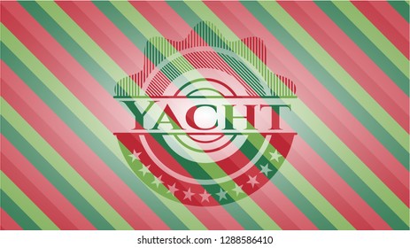 Yacht christmas emblem background.