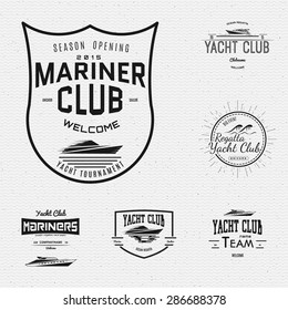 Yacht club badges logos and labels for any use, on a white background