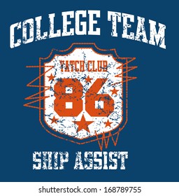 yacht club college team vector art