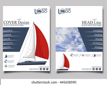 Yacht Club. Flyer Design Template Vector.