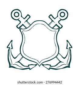 Yacht Club Label Emblem Design Elements Vector Illustration
