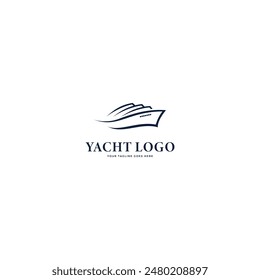 yacht club logo sea or ocean trip adventure concept symbol