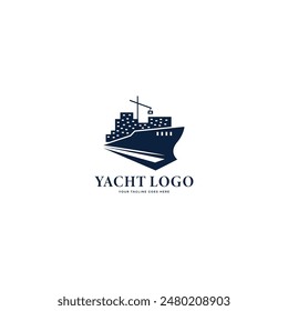 logo de yacht club símbolo de concepto de aventura sea or ocean trip